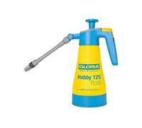 Gloria Spruzzatore a Pressione Hobby 125 Plus, 1,25 l, siringa da Giardino, per l'applicazione di Acido acetico, Resistente agli acidi, ugello Girevole, Giallo