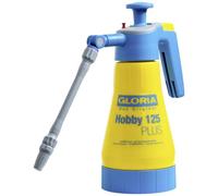 Gloria Spruzzatore a Pressione Hobby 125 Plus, 1,25 l, siringa da Giardino, per l'applicazione di Acido acetico, Resistente agli acidi, ugello Girevole, Giallo