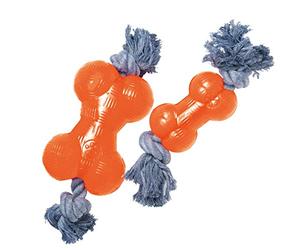gloria TPR dell'osso della Corda - Dog Bone - Dimensioni 8,89 Centimetri - Molto Resistente - Interactive - Flessibile - Giocattolo da Masticare - Giocattoli per i Cani - Arancione