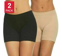 Gloria Vanderbilt 2-Pack Donna Taglia M senza Cuciture Infilare Corto, Nero /