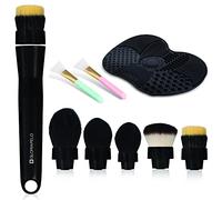 GLORIAPELO Electric Makeup Brush - Makeup Brushes Set Professional with 5 Interchangeable Heads - 360-Degree Rotating Makeup Brush - Flawless Application - Natural Finish Foundation Powder Brush