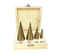 Gloriashoponline KIT 4 FRESE CONICHE DA 4 A 32 MM FRESA CONICA A SCALINI PER TRAPANO