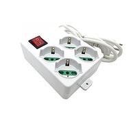 Gloriashoponline MULTIPRESA 4 POSTI SPINA SCHUKO PRESA ON OFF SCARPETTA CAVO PROLUNGA 1,4 MT
