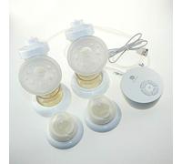 Glorich - Pompa elettrica doppia per allattamento al seno con materiali PPSU importati dalla Germania, certificata FDA e CE, porta micro USB, modalità di pompaggio singolo/doppio (bianco panna)