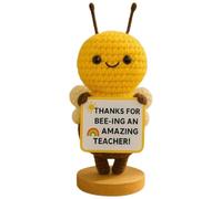 Glorihoby Teacher Appreciation Gift Crochet Bee, Cute Handmade Crochet Bee, Hand Weave Bees Toy Decor with Inspiring Card, Mini Cute Encourage Bees Gift for Teacher Day,Graduation (G)