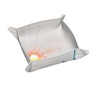 Glorioso vassoio in pelle con fiore giallo in fiore, portachiavi, monete, orologi, orecchini e altri accessori, un must per la casa