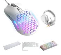 GLORIOUS Bundle Bianco: Mouse Model O Eternal, Cuffie GHS Eternal, Tastiera GMMK 3 75% HE Rapid Trigger US, Tasti GPBT Arctic White e Tappetino Mouse LE Bianco con Barriera Liquidi.