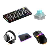 GLORIOUS Bundle Esport: GMMK 3 PRO 75% HE Wireless (Layout Francese), Switch Magnetici Lynx HE, Mouse Model O 3 Wireless (Nero), Tappetino GLED XL RGB e Cuffie GHS Eternal Nere.