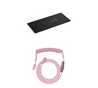 GLORIOUS Bundle Keyboard Mat 75% - Stitched - Black + GMMK Coiled Cable - Pixel Pink (New PKG)