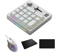 GLORIOUS Bundle Numpad Prebuilt - White Ice + Model IV2 Wired - White + Mouse Pad 2 XL - Stitched - Black + Mouse Pad
