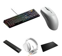 GLORIOUS Bundle of Nordic Setup: Tastiera GMMK 3 100% HE Nera (Layout Nordico), Mouse Series 2 PRO Wireless Bianco, Tappetino Esteso XL, Cuffie GHS Eternal Bianche e Poggiapolsi Imbottito