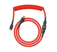 Glorious Gaming - Cavo Spiralato Premium per Tastiere - Crimson Red, USB-A (PC) a USB-C (Tastiera) placcato oro, anti-intreccio, rivestimento intrecciato doppio, connettore aviator a 5 pin