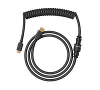GLORIOUS Coiled Keyboard Cable Premium USB-C (Phantom Black) | Collegamento USB-A Verso Il PC, Spirali Strette Regolari, Robusto Connettore Aviator In Metallo, Doppio Rivestimento Top