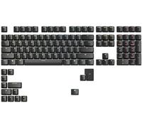 Glorious Gaming 123 ABS Doubleshot Keycaps V2 (layout americano) - Stampaggio a iniezione bicolore, anti-scolor., simboli trasparenti per RGB, adatti alle basi MX, layout americano - Nero