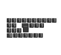 Glorious Gaming 26 ABS Doubleshot Keycaps V2 (Layout Tedesco) - Stampaggio a iniezione Bicolore, Anti-scolor., Simboli Trasparenti per RGB, Adatti alle basi MX, Layout Tedesco - Nero