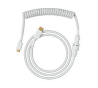 Glorious Gaming - Cavo Spiralato Premium per Tastiere - Ghost White, USB-A (PC) a USB-C (Tastiera) placcato oro, anti-intreccio, rivestimento intrecciato doppio, connettore aviator a 5 pin