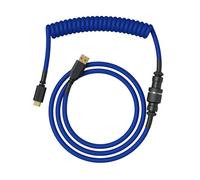 GLORIOUS Gaming Coiled Keyboard Cable - Guldpläterad USB-A till USB-C, trasselfri, dubbelflätat för hållbarhet, Aviator-kontakt - Cobalt Blue