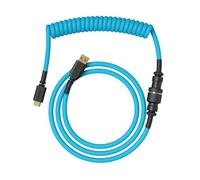 GLORIOUS Gaming Coiled Keyboard Cable - Guldpläterad USB-A till USB-C, trasselfri, dubbelflätat för hållbarhet, Aviator-kontakt - Electric Blue