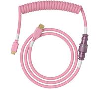 Glorious Gaming Coiled Keyboard Cable premium - Connessione USB-A (PC) e USB-C (tastiera) placc. in oro, anti-intreccio, rivest. intrecc. doppio, aviator Mid-Connection a 5 pin - Rosa pixel