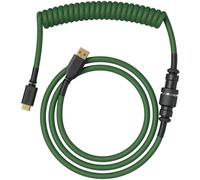 Glorious Gaming Coiled Keyboard Cable premium - Connessione USB-A (PC) e USB-C (tastiera) placc. in oro, anti-intreccio, rivest. intrecc. doppio, aviator Mid-Connection a 5 pin - Verde foresta