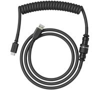Glorious Gaming Coiled Keyboard Cable premium - Connessione USB-A (PC) e USB-C (tastiera) placc. in oro, anti-intreccio, rivest. intrecc. doppio, aviator Mid-Connection a 5 pin - Nero intenso