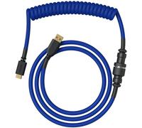 Glorious Gaming Coiled Keyboard Cable premium - Connessione USB-A (PC) e USB-C (tastiera) placc. in oro, anti-intreccio, rivest. intrecc. doppio, aviator Mid-Connection a 5 pin - Blu cobalto