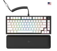Glorious Gaming GMMK PRO 75% - Tastiera da gaming mecc.a modulare, TKL, struttura da 1,5 kg, personalizzabile, cavo a spirale, poggiapolsi, tasti in PBT bianchi, RGB, layout QWERTY americano - Nero