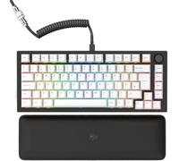Glorious Gaming GMMK PRO 75% - Tastiera da gaming mecc.a modulare, TKL, struttura da 1,5 kg, personalizzabile, cavo a spirale, poggiapolsi, tasti in PBT bianchi, RGB, layout QWERTY inglese - Nero