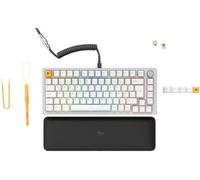 Glorious Gaming GMMK PRO 75% - Tastiera meccanica modulare da gioco, TKL, struttura di base da 1,5 kg, completamente adattabile, cavo a spirale, poggiapolsi PBT, layout tedesco QWERTZ - bianco