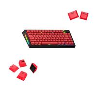 Glorious Gaming - GPBT Basics (röda PBT-tangenter), 8 färger, bleknar inte, för mekaniska tangentbord, passar till 100%,75%,65% och 60%, - Amerikansk QWERTY-layout