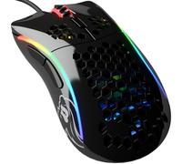 Glorious Gaming Model D- (Piccolo) Mouse da gaming wired - Superleggero 61 g, a nido d'ape, RGB, ergonom., sensore Pixart 3360, Omron Switches, piedini in PTFE, 6 tasti - Nero lucido