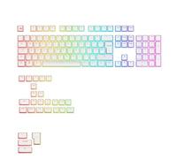 Glorious Gaming - Tasti GPBT Aura RGB: tasti stile pudding, PBT Doubleshot, design traslucido, colore bianco, per tastiere meccaniche personalizzate 100%,75%,65%,60%, Layout QWERTY inglese