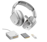 GLORIOUS GHS Wireless InfinitePlay - Cuffie Gaming - PC, PS5, PS4 - Bianco | Batterie 85H Intercambiabili, Resta ON al Cambio, 2.4GHz e Bluetooth, Driver Custom, Microfono Rimovibile Antirumore