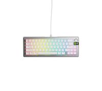 Glorious Gaming GMMK 3 PRO: tastiera meccanica personalizzabile, compact 65%, guarnizioni e scocca alluminio modulari, switch hot swap MX, schiuma smorzante, tasti personalizzati, QWERTY USA - Argento