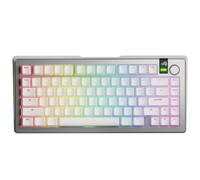 Glorious Gaming GMMK 3 PRO tastiera meccanica wireless, Bluetooth e 2,4 GHz, switch hot swap MX, guarnizioni e scocca in alluminio modulari, Doubleshot Keycaps, TKL 75%, QWERTY americano - Argento