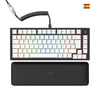 GLORIOUS GMMK PRO 75% Tastiera QWERTY Spagnolo (Nero) | Design Modulare Hotswap A Cinque Pin, Switch Lineari Preinstallati, Cavo A Spirale, Poggiapolsi E Illuminazione Luce RGB