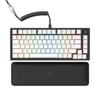GLORIOUS GMMK Pro Prebuilt (nero) - layout ANSI/USA - Lubed Fox Linear Switches PBT Keycaps (bianco) - Guarnizione ad alto profilo montata Prebuilt Premium RGB 75% Keyboard