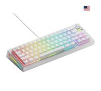 Glorious Gaming GMMK 3 tastiera gaming meccanica personalizzabile, compact 65%, guarnizioni modulari, Doubleshot PBT, piastra switch alluminio, switch hot swap 3 e 5 pin, QWERTY americano - Bianco