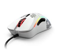 Glorious Gaming Model D- (Piccolo) Mouse da gaming wired - Superleggero 61 g, a nido d'ape, RGB, ergonom., sensore Pixart 3360, Omron Switches, piedini in PTFE, 6 tasti - Bianco lucido