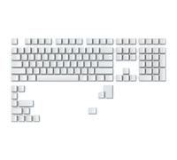 Glorious Gaming 123 ABS Doubleshot Keycaps V2 (layout americano) - Stampaggio a iniezione bicolore, anti-scolor., simboli trasparenti per RGB, adatti alle basi MX, layout americano - Bianco