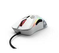 Glorious Gaming Model D- (Piccolo) Mouse da gaming wired - Superleggero 61 g, a nido d'ape, RGB, ergonom., sensore Pixart 3360, Omron Switches, piedini in PTFE, 6 tasti - Bianco lucido