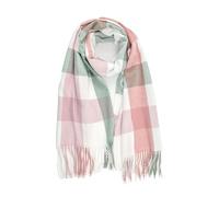 GLORIS Sciarpa calda XXL da donna invernale da donna, bianco-verde, 180x70 cm