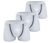 Glorius Boxer Uomo Cotone Elasticizzato Intimo Underwear Mutande Uomo - Boxer Ragazzo Slip Box Biancheria Intima Fantasia Tinta Unita Confezione da 3 pezzi Colori Bianco, Grigio, Nero e Blu mod.GL006