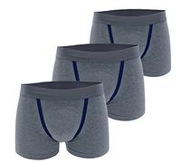Glorius Boxer Uomo Cotone Elasticizzato Intimo Underwear Mutande Uomo - Boxer Ragazzo Slip Box Biancheria Intima Fantasia Tinta Unita Confezione da 3 pezzi Colori Bianco, Grigio, Nero e Blu mod.GL006