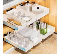 Glorlliant 1 confezione di organizer allungabile per armadi da cucina, cassetto allungabile (40 cm di profondità x 27 cm di larghezza x 7 cm di altezza), cassetto scorrevole allungabile, non è
