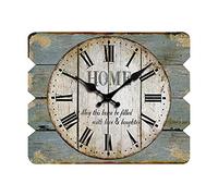 Glorlliant Orologio da Parete in Legno Rettangolare Silenzioso Senza Ticchettio per La Casa Cucina Soggiorno Camera da Letto Decorazione Ufficio CQ245-2