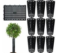 Glorlliant Set di 10 protezioni per tronchi (25 x 37 cm), espandibili, protezione per alberi e verdure selvatiche, protezione per tronco d'albero, resistente ai raggi UV, nero