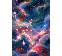 Glory: A Whimsical Celestial Patriotic Lined Journal | Starry 4th of July Americana Notebook for Her: Independence Day & Dreamy Stars Stripes Diary | 200-Page Ruled Red White & Blue Gift for Women 6x9