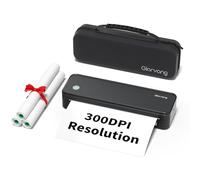 Gloryang Stampante portatile wireless da 300 DPI per viaggi, piccole stampanti Bluetooth senza inchiostro per uso domestico, compatibile con telefoni cellulari e laptop, supporta carta termica per