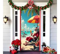 Gloryboom 2025 Christmas and Halloween Front Door Decoration, Elastic Door Covers, 35x79 Inch Halloween Fitted Elastic Fabric Stretchable Stretch Door Cover (a-13,90x200cm/35.4*78.7in)